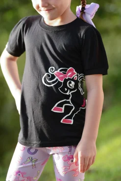 Belle & Bow Equestrian Children's Black Logo Tee