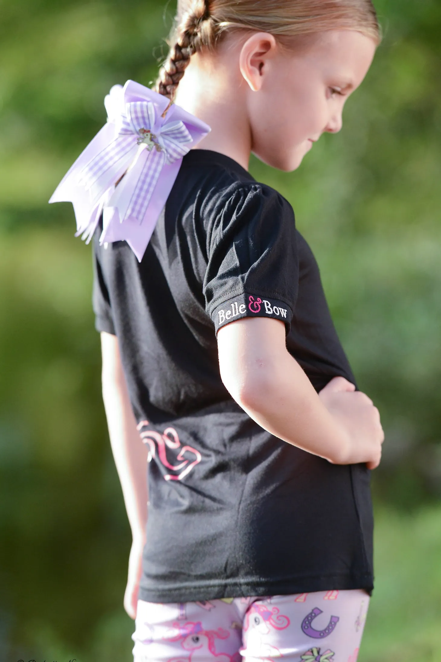 Belle & Bow Equestrian Children's Black Logo Tee
