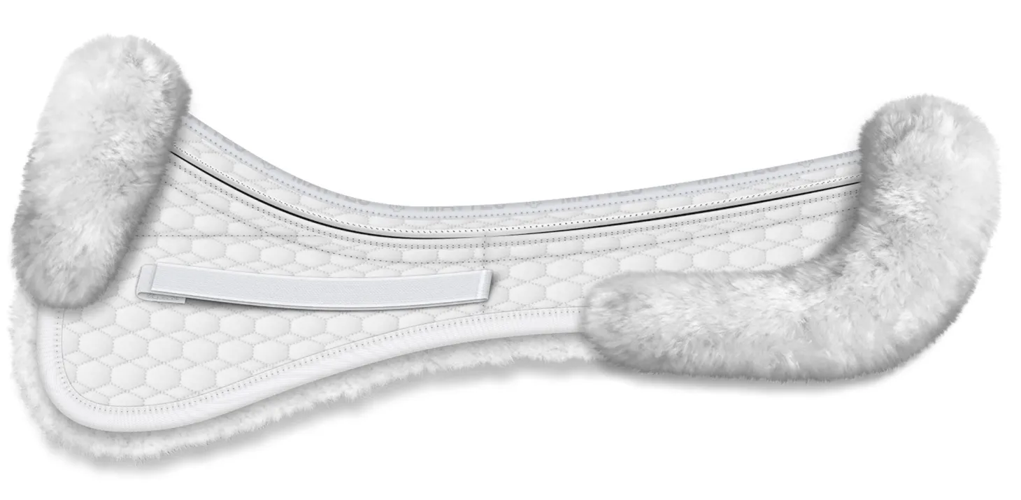 E.A. Mattes Platinum EWWA Sheepskin Dressage Correction Half Pad with Rear Trim