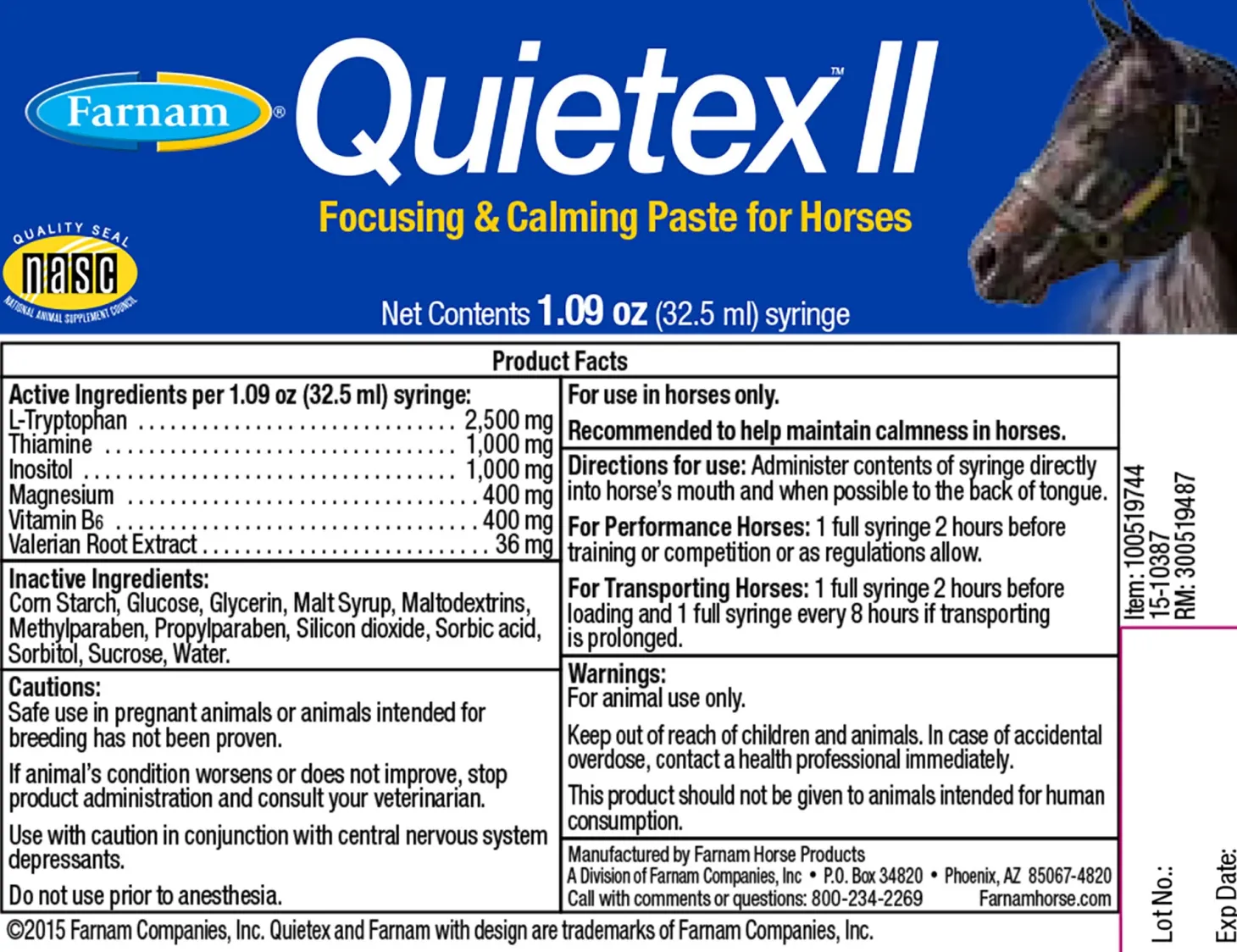 Farnam® Quietex II™ Focusing & Calming Paste