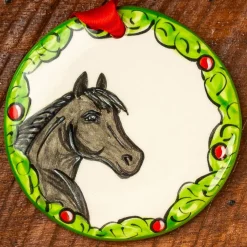 Hand-Painted Horse Wreath Ornament