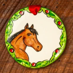 Hand-Painted Horse Wreath Ornament