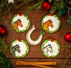 Hand-Painted Horse Wreath Ornament