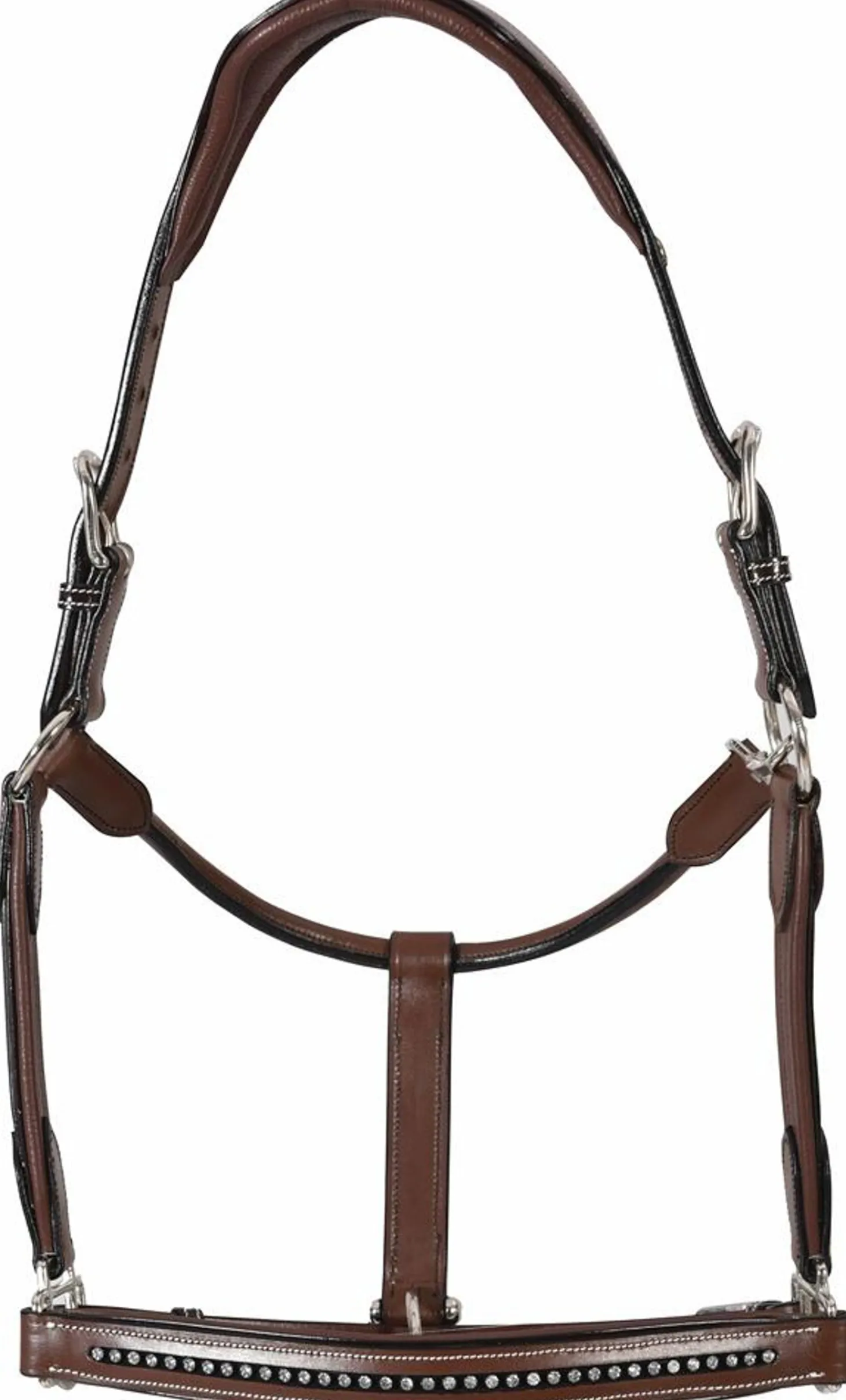 Henri de Rivel Padded Leather Crystal Halter