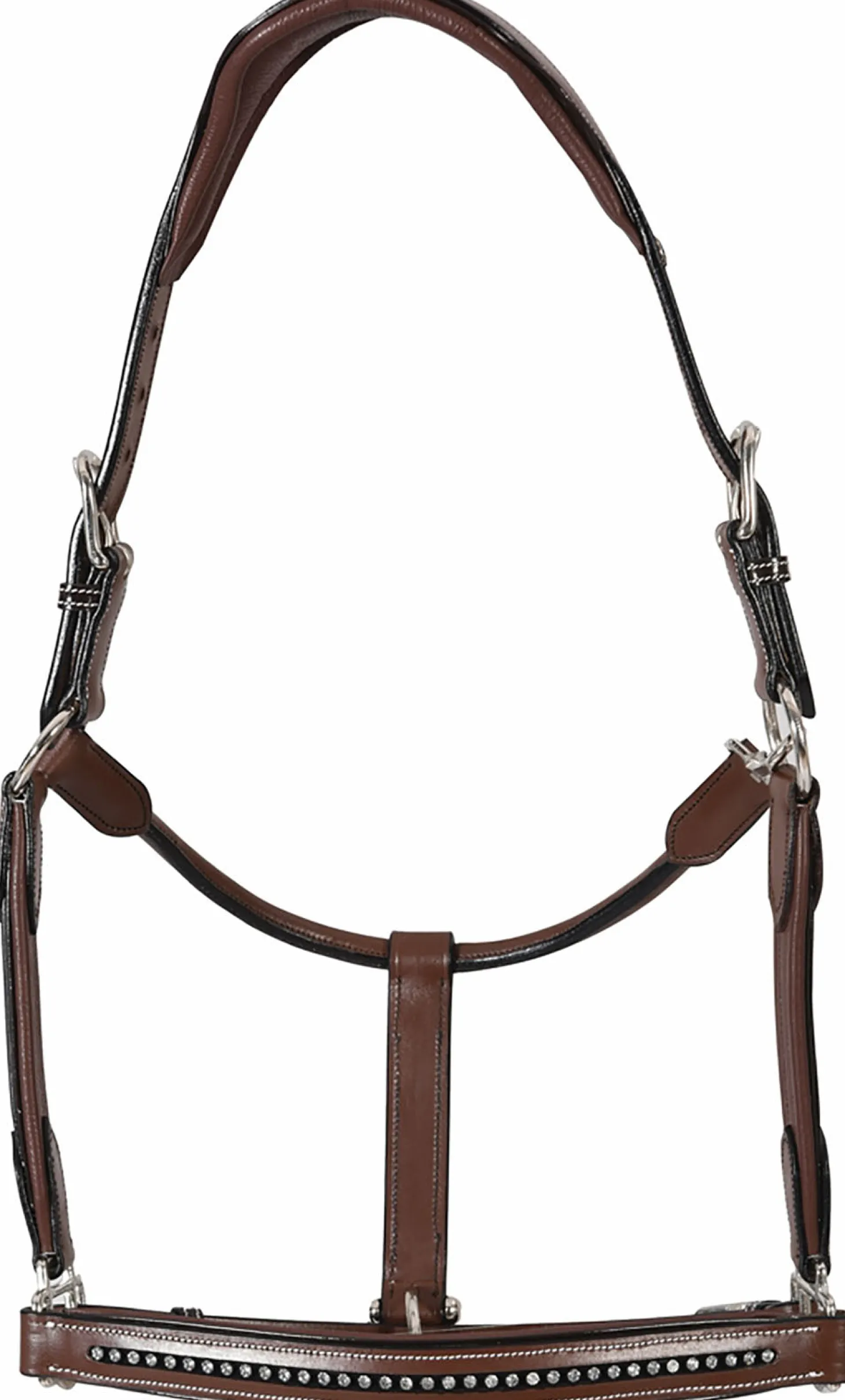 Henri de Rivel Padded Leather Crystal Halter