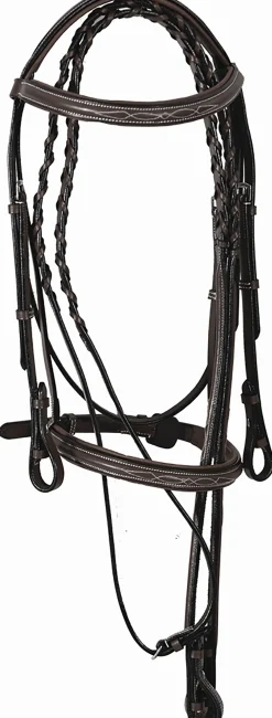 Henri de Rivel Pro Fancy Raised Comfort Crown Padded Bridle with Fancy Raised Reins