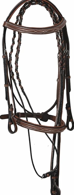 Henri de Rivel Pro Fancy Raised Comfort Crown Padded Bridle with Fancy Raised Reins