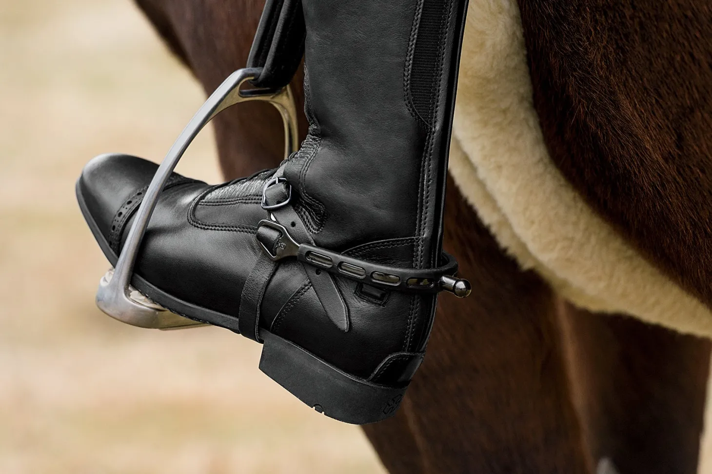 Herm Sprenger® Ultra Fit Extra Grip Black Knob Spurs