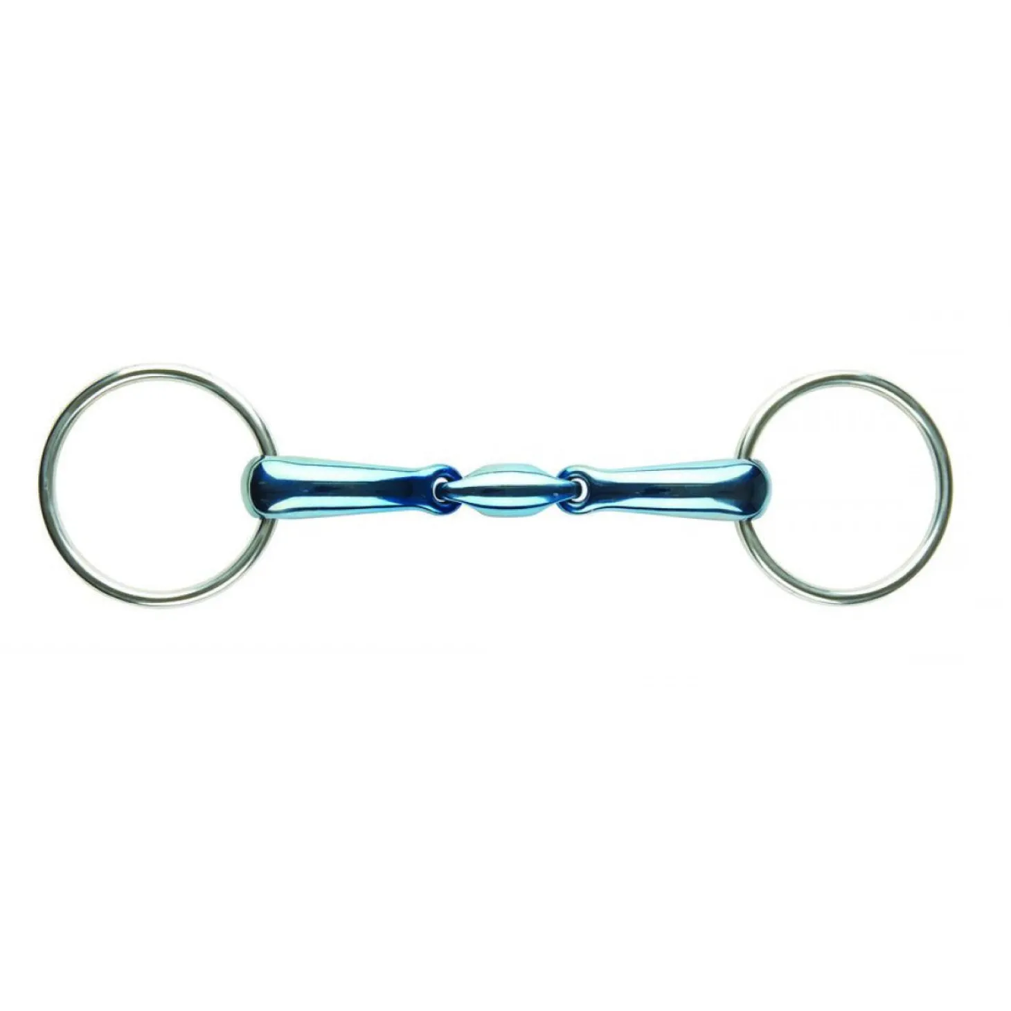 JP by Korsteel® Blue Steel Oval Link Double-Jointed Loose Ring Bit