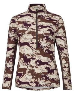 Kerrits® Ladies’ Plush Printed Fleece Half-Zip Top