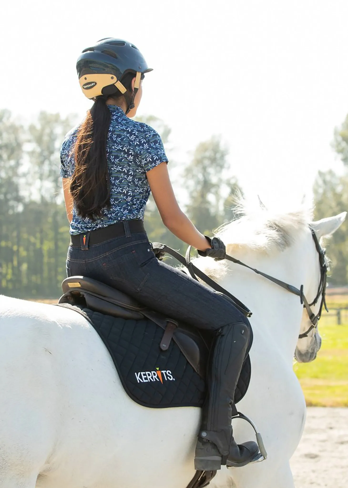 Kerrits Kids’ Stretch Denim Knee-Patch Breech