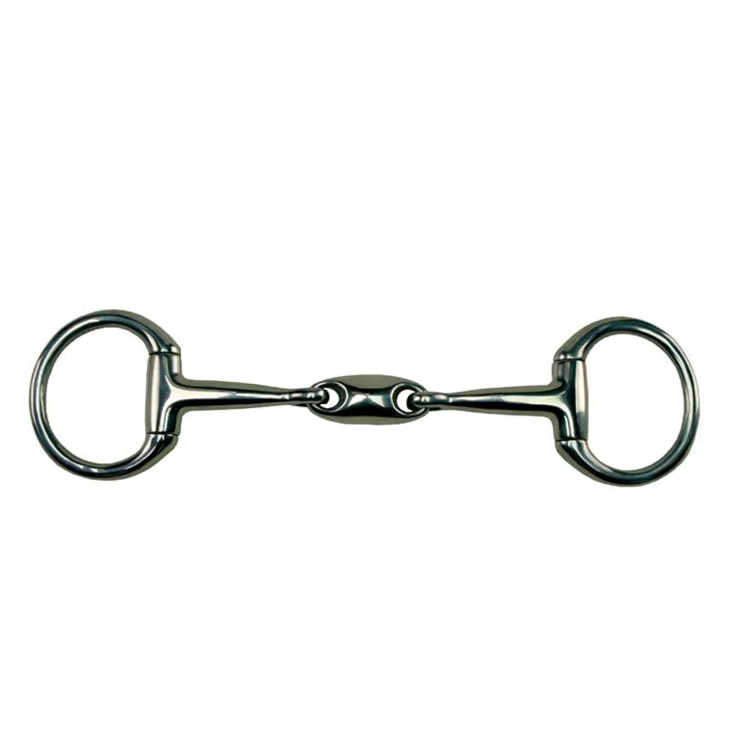 Metalab Double-Jointed Bradoon with Oval Link Eggbutt Snaffle-14mm
