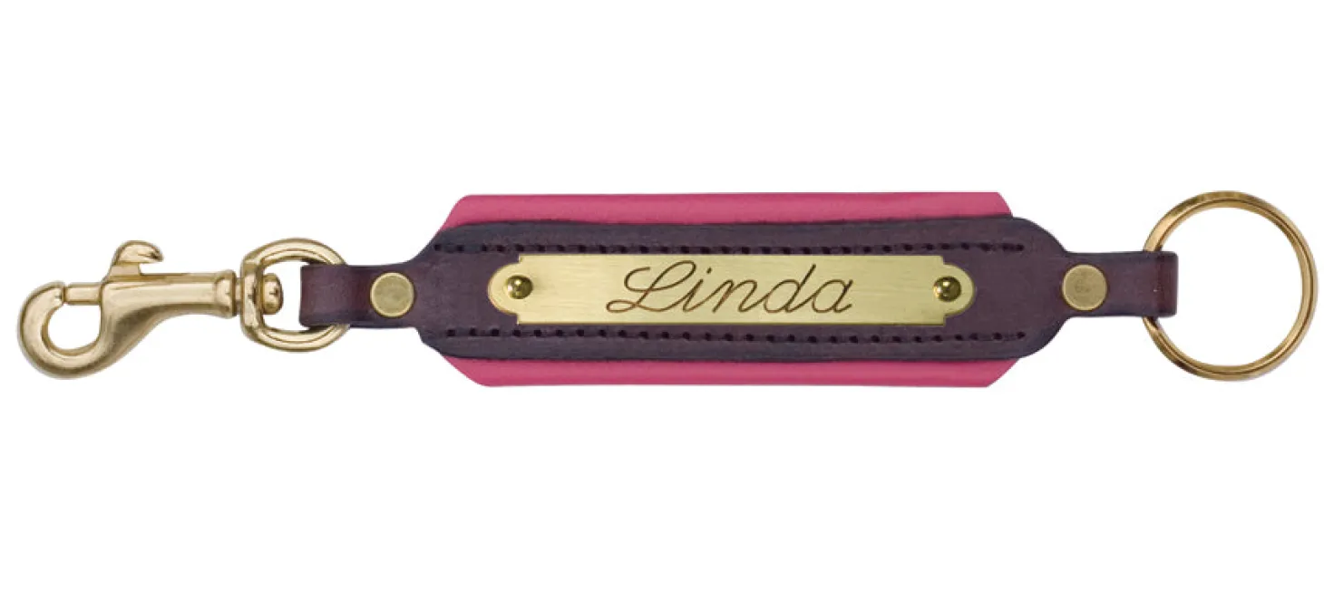 Perri’s® Padded Leather Key Chain with Nameplate