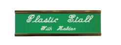 Plastic Stall Plate with Holder - 2 lines