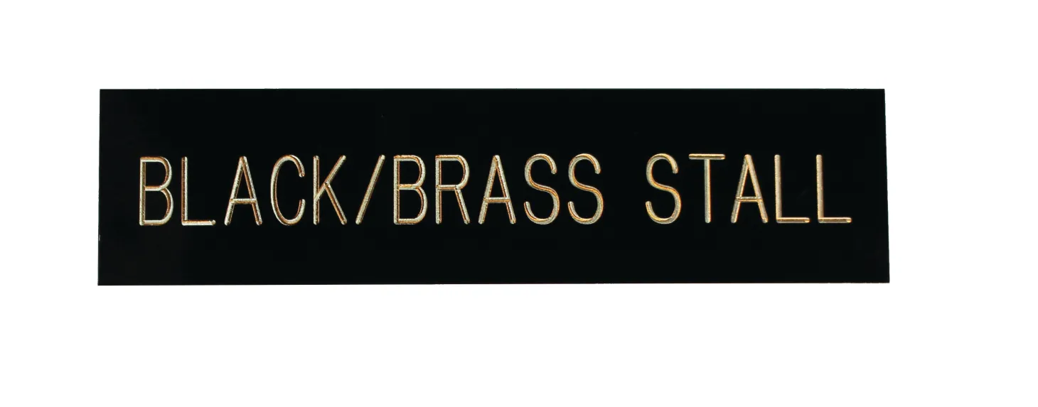 Rectangular Black & Brass Stall Plate - 1 or 2 lines