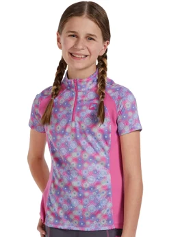 Riding Sport™ Kids’ Airflow Quarter-Zip Print Short Sleeve Shirt