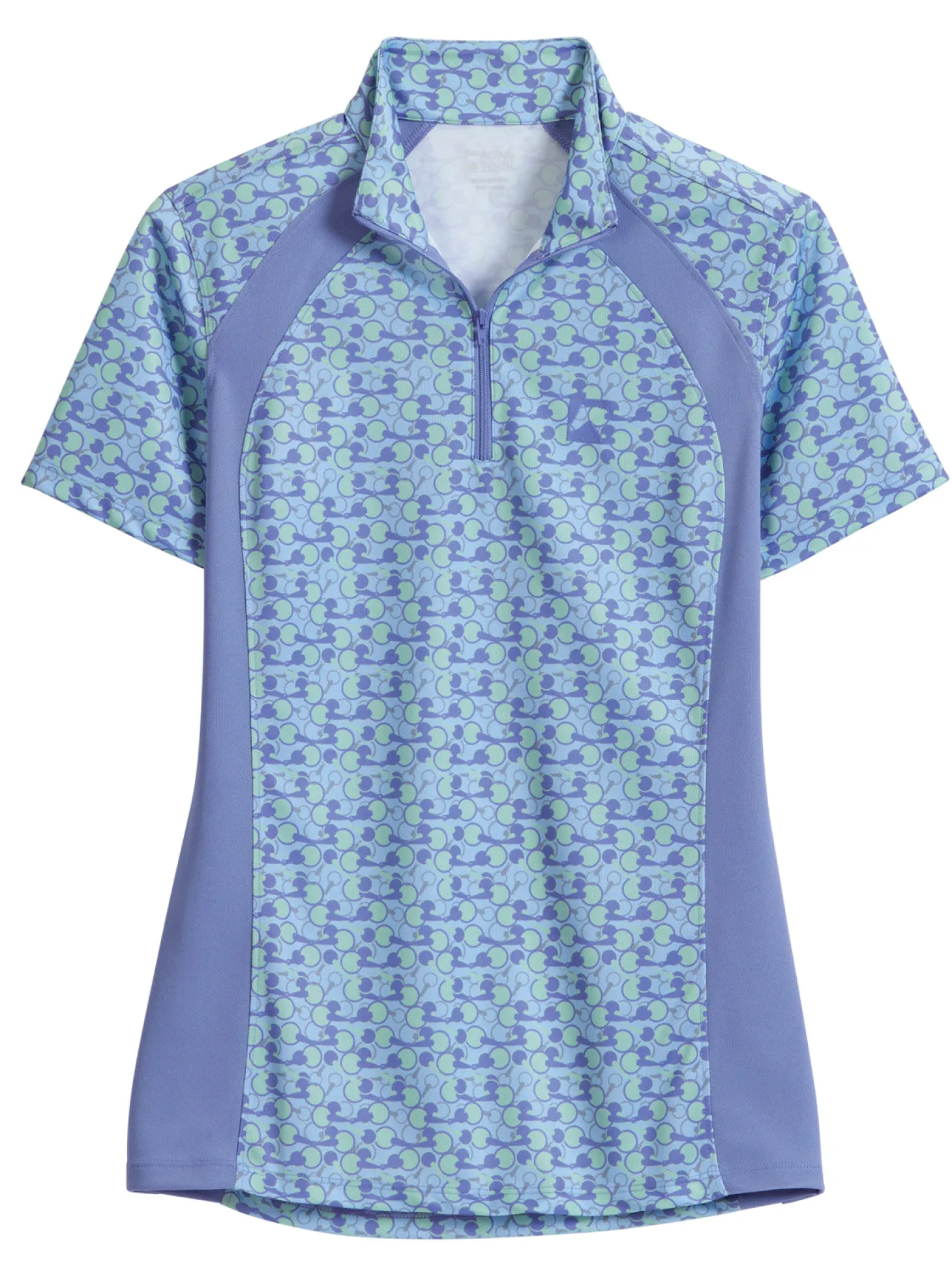 Riding Sport™ Ladies’ Airflow Quarter-Zip Print Short Sleeve Shirt