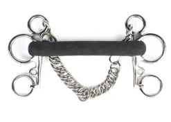 Shires Short Shank Rubber Mullen Mouth Pelham Bit