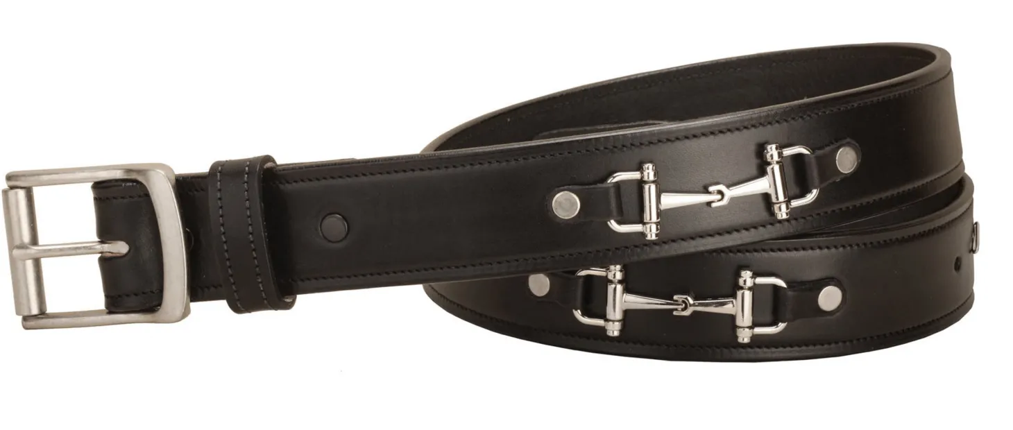 Tory Leather 1 1/2" Belt with Nickel Snaffle Bits